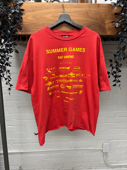SS2019 Raf Simons ‘Summer Games’ Red Graphic T-Shirt