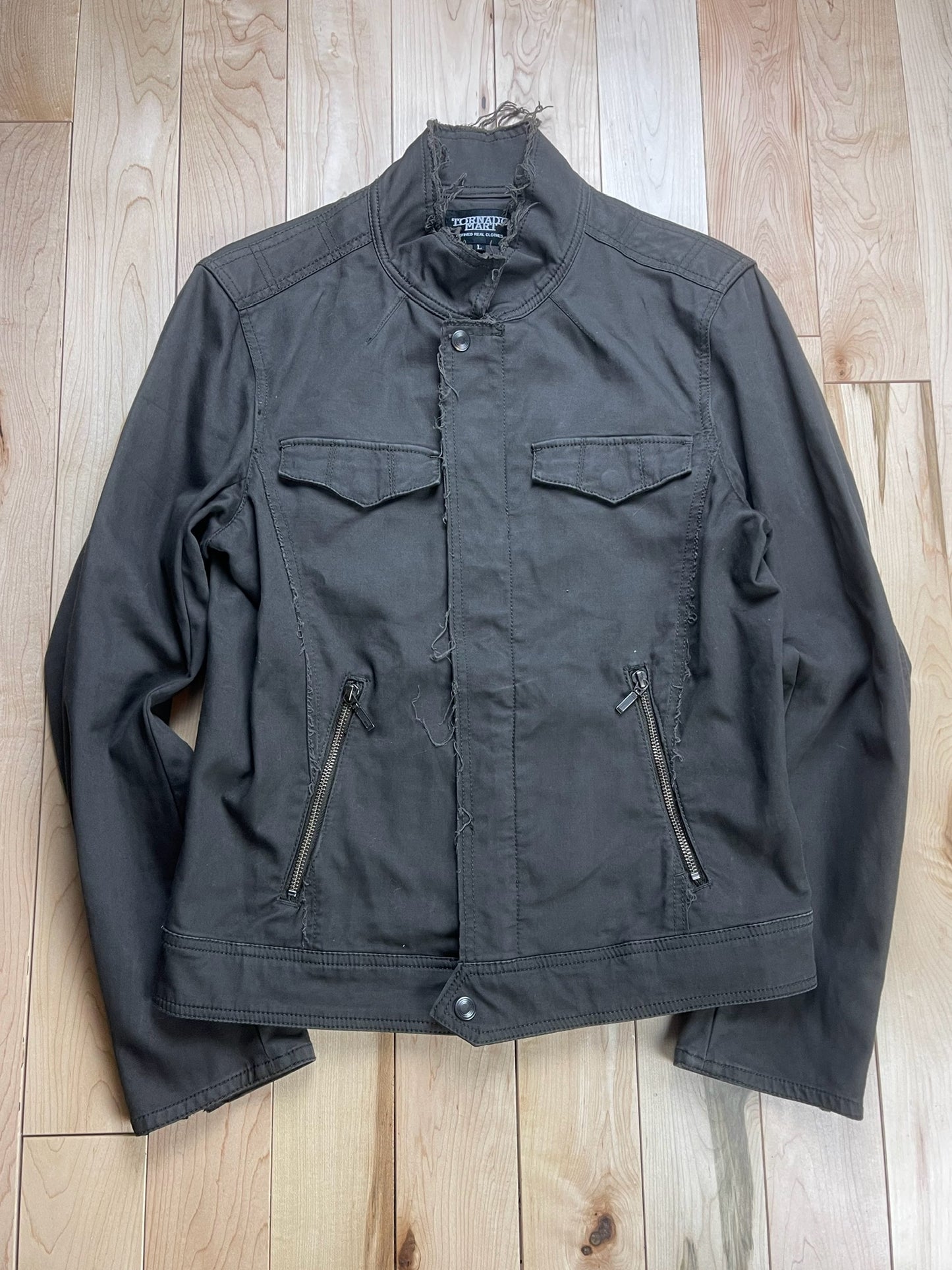 Tornado Mart Distressed Brown Denim Jacket