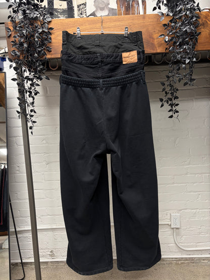 AW2024 Balenciaga ‘Triple Layered’ Wide Leg Hybrid Sweatpants/Denim/Cargo Pants