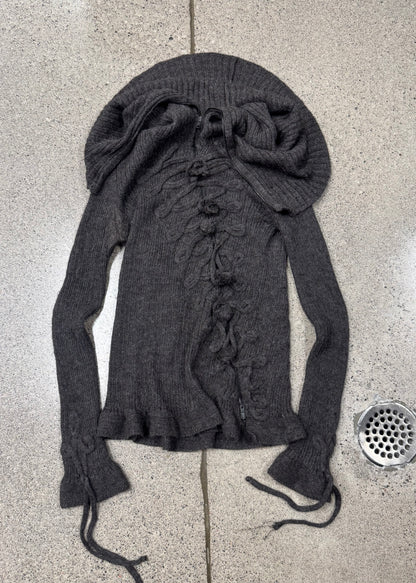 Vintage Jean Paul Gaultier ‘Chinoiserie’ Asymmetric Zip Knit Sweater