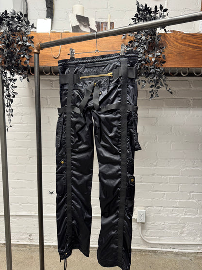 AW2003 Jean Paul Gaultier ‘Parachute’ Black Bondage Cargo Pants