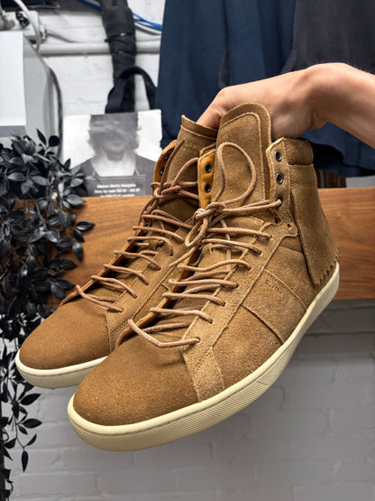 Saint Laurent ‘SL18/H’ Brown Leather Fringe ‘Court’ High Top Sneakers