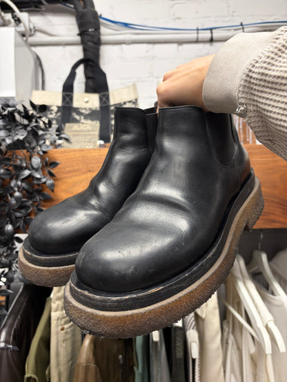 Bottega Veneta Black Calfskin Leather ‘Lug Sole’ Chelsea Boot