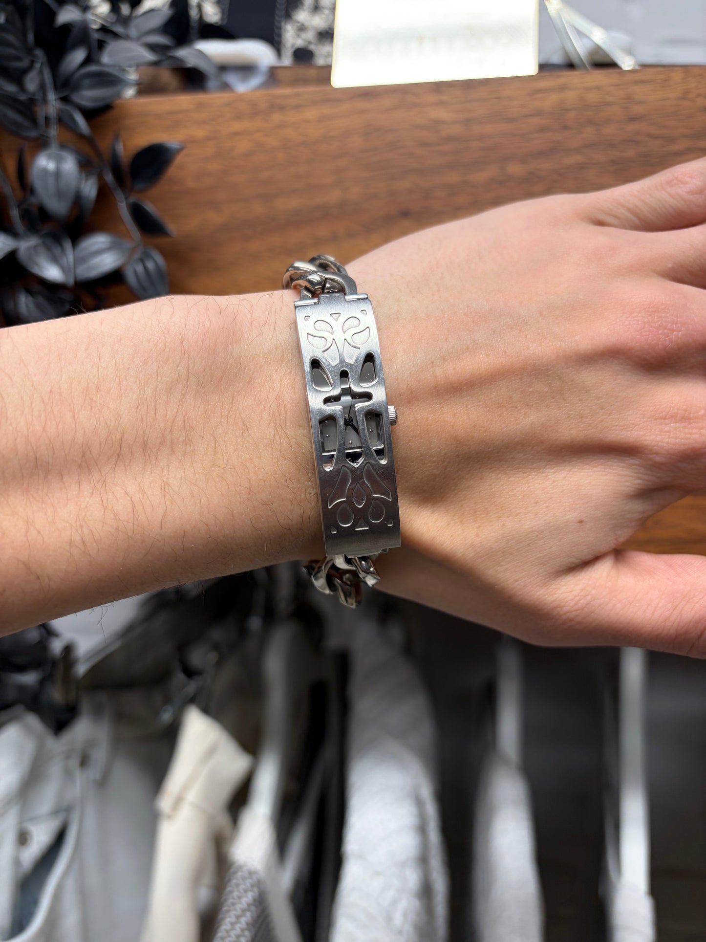 Vintage Jean Paul Gaultier ‘Cross’  Cuban Link Concealed Watch/Bracelet