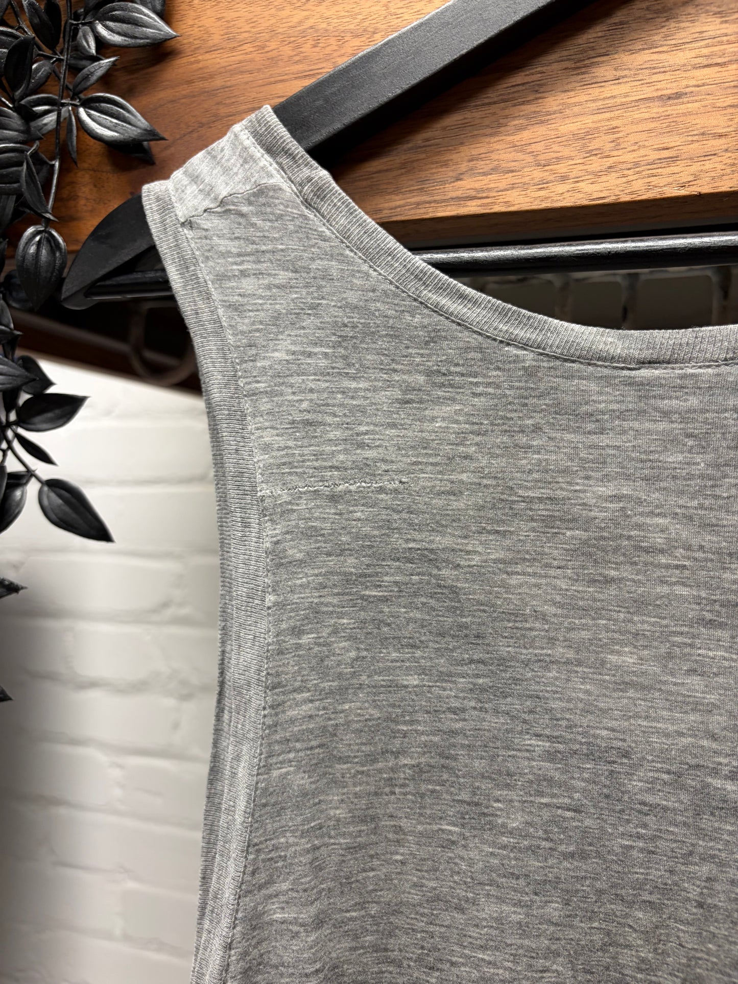 SS2006 Dior by Hedi Slimane Modal/Viscose Grey Sleeveless Tank Top