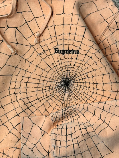 AW2016 Supreme ‘Spider Web’ Peach Pullover Hoodie