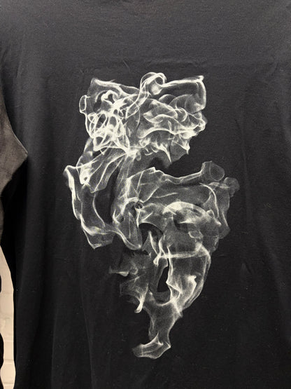 2009 Balenciaga by Nicholas Ghesquiere ‘Smoke’ Graphic Black Long Sleeve Shirt