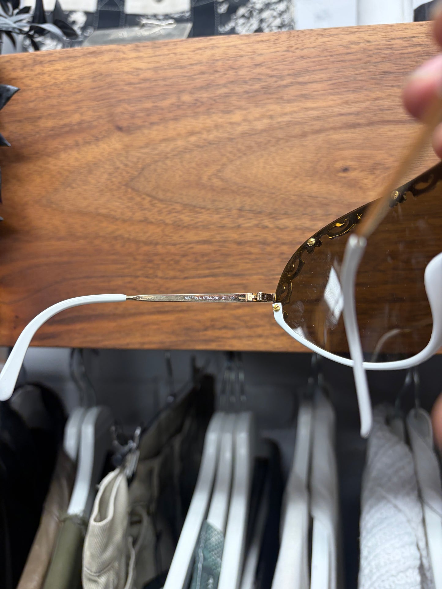 2000s Dior ‘2501’ White/Gold Full Shield Sunglasses