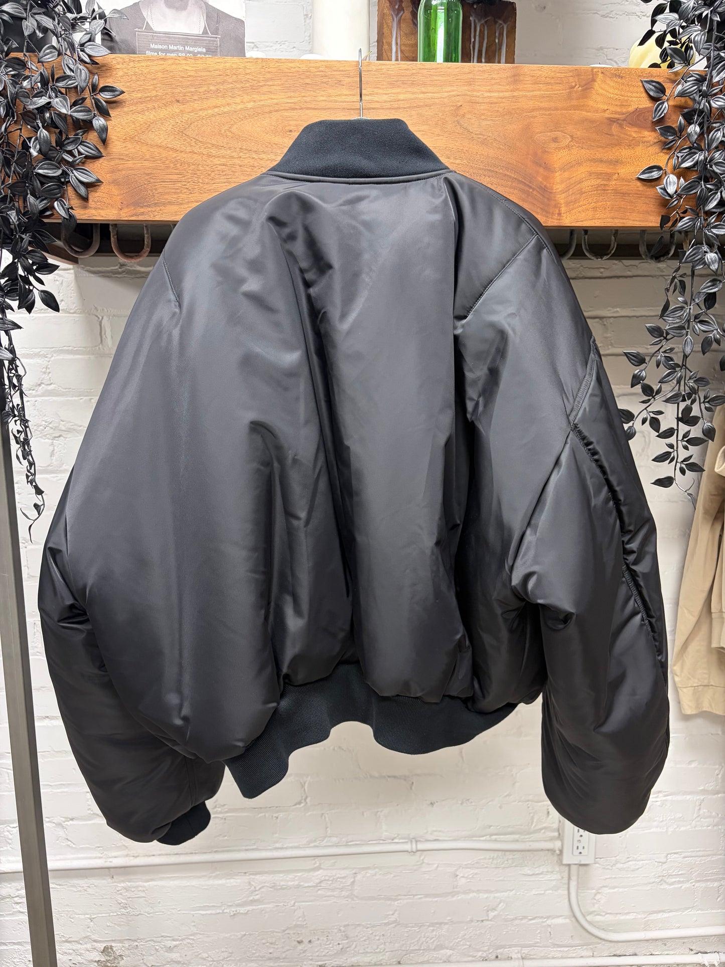 SS2023 Balenciaga Runway ‘Mudshow’ Padded Black Bomber Jacket