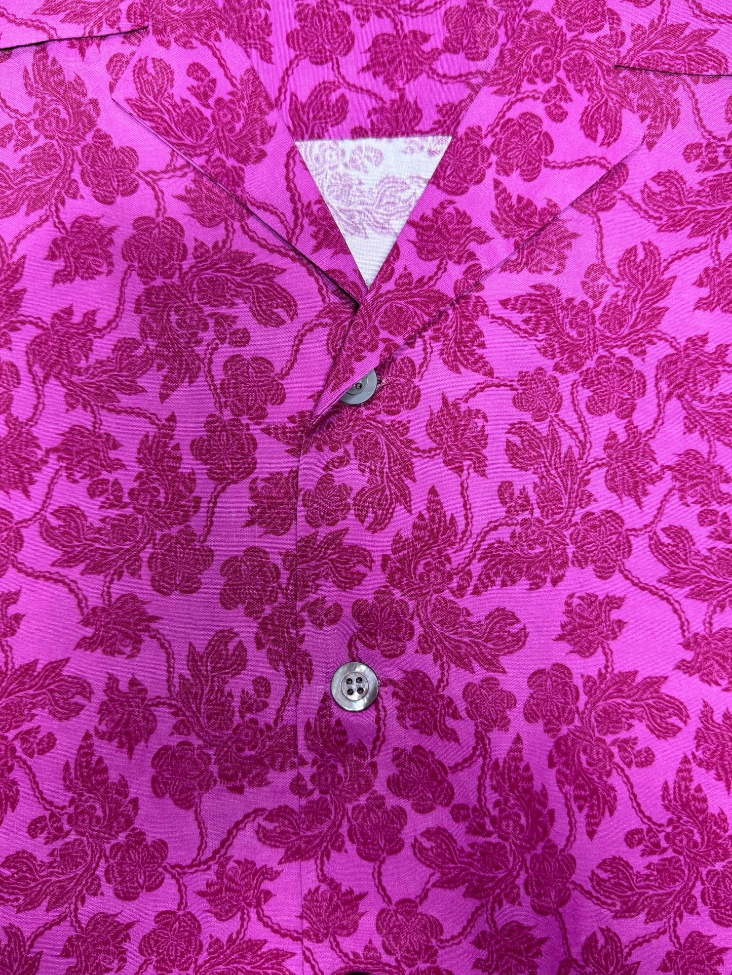 Dries Van Noten ‘Cassi’ Fuchsia Pink Camp Collar Shirt