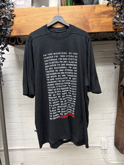 AW2020 Rick Owens ‘Performa’ Seasons History T-Shirt