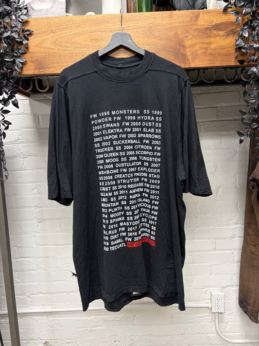 AW2020 Rick Owens ‘Performa’ Seasons History T-Shirt