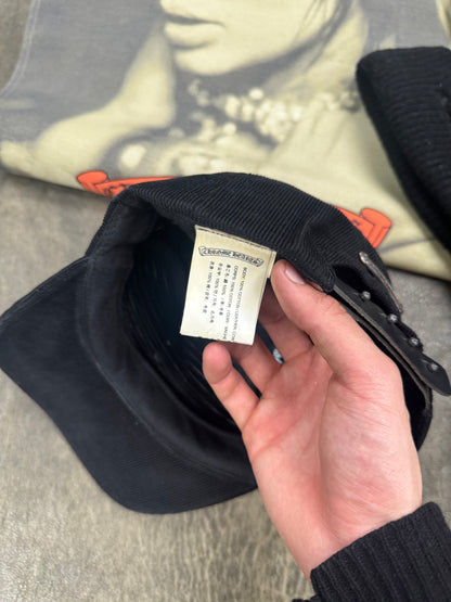 Chrome Hearts ‘Dagger’ Corduroy/Leather Strapback Trucker Hat