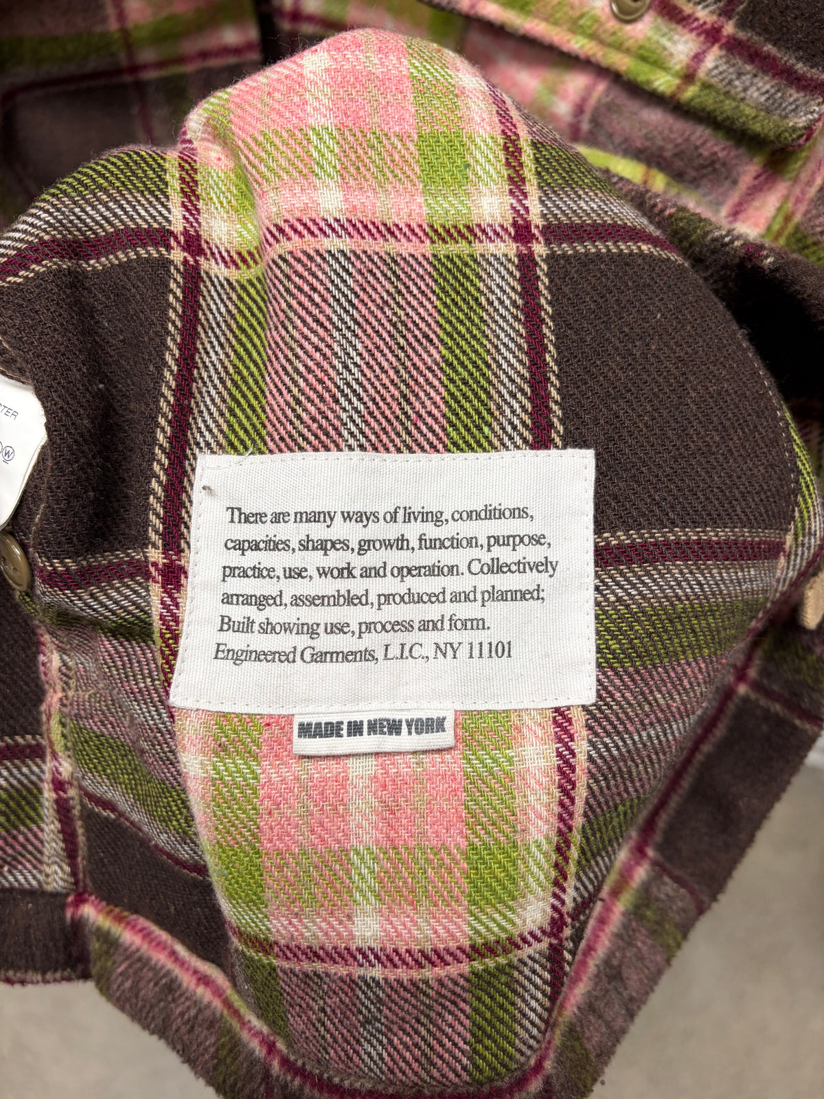 Engineered Garments Military ‘Anorak’ Plaid Patterned Wool Field Jacket