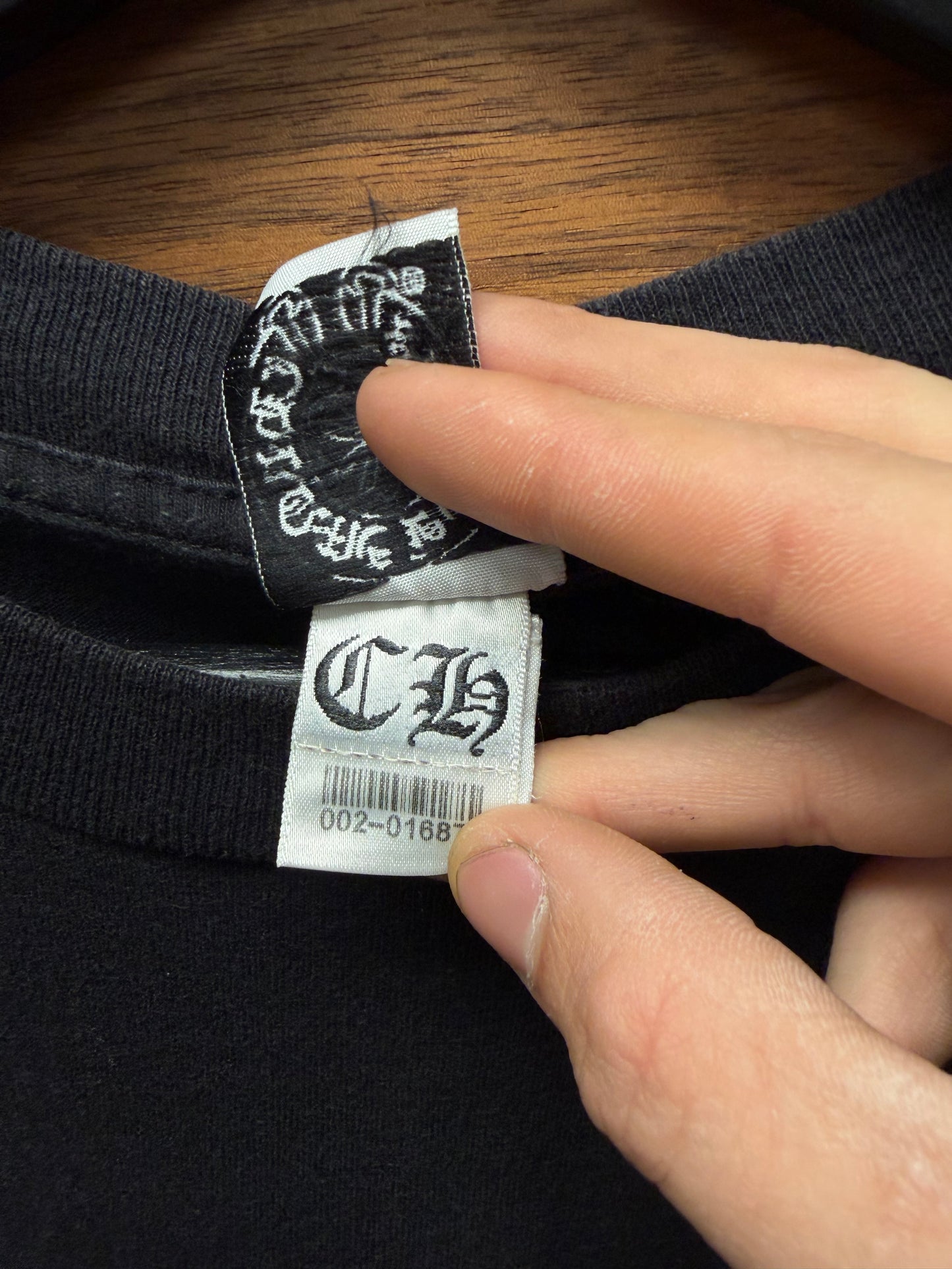 Vintage Chrome Hearts ‘Foti Wings’ Gold Skull Logo Black Graphic T-Shirt