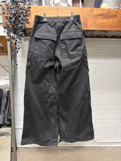 Rick Owens DRKSHDW ‘Cargo Bela’ Black Wide Leg Drawstring Pants