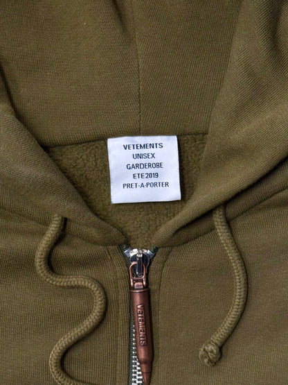 AW2019 Vetements ‘Bullet’ Oversized Zip Hoodie