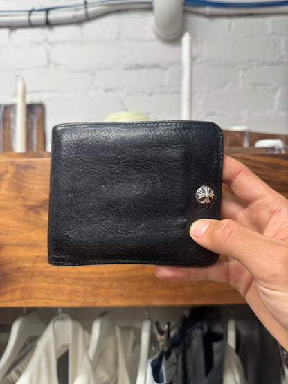 Chrome Hearts ‘1Snap’ Black Calfskin Leather ‘Cross Ball’ Bifold Wallet