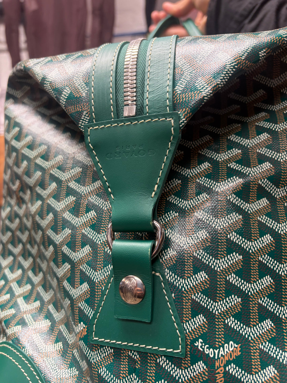 Goyard ‘Boeing 55’ Green Canvas Monogram Weekender Duffle Bag