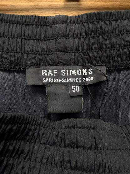 SS2000 Raf Simons ‘Summa Cum Laude’ Black Track Pants with Ribbed Cuffs