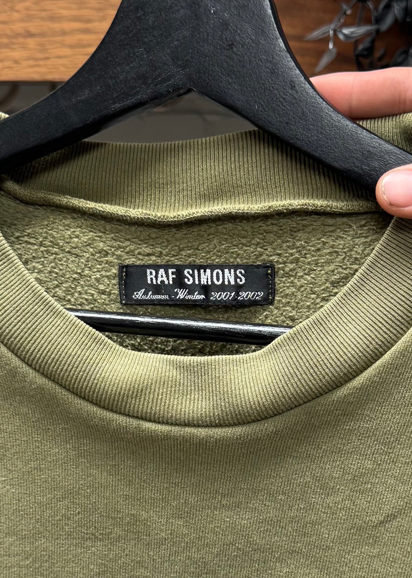 AW2001 Raf Simons ‘Riot Riot Riot’ Oversized Raw Hem Short Sleeve Sweatshirt