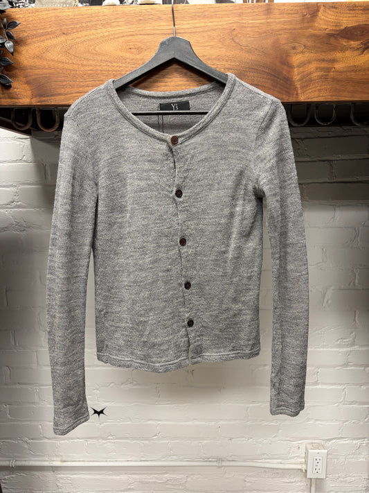 Yohji Yamamoto Jersey Cotton Henley Long Sleeve Shirt