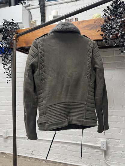 AW2014 Balmain by Olivier Rousteing Cotton Biker Jacket