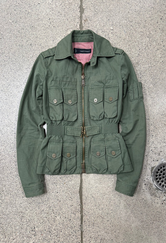 Dsquared2 Belt-Cinched Waist Military Cargo Jacket