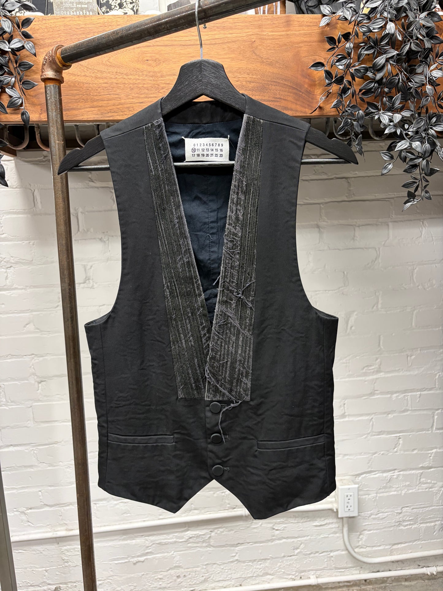 Maison Martin Margiela Boiler Vest with Pleated Denim Lapels
