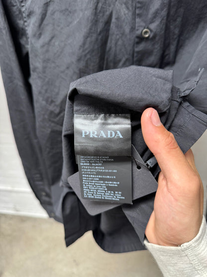 Prada Black ‘Saffiano’ Emblem Button Up Shirt