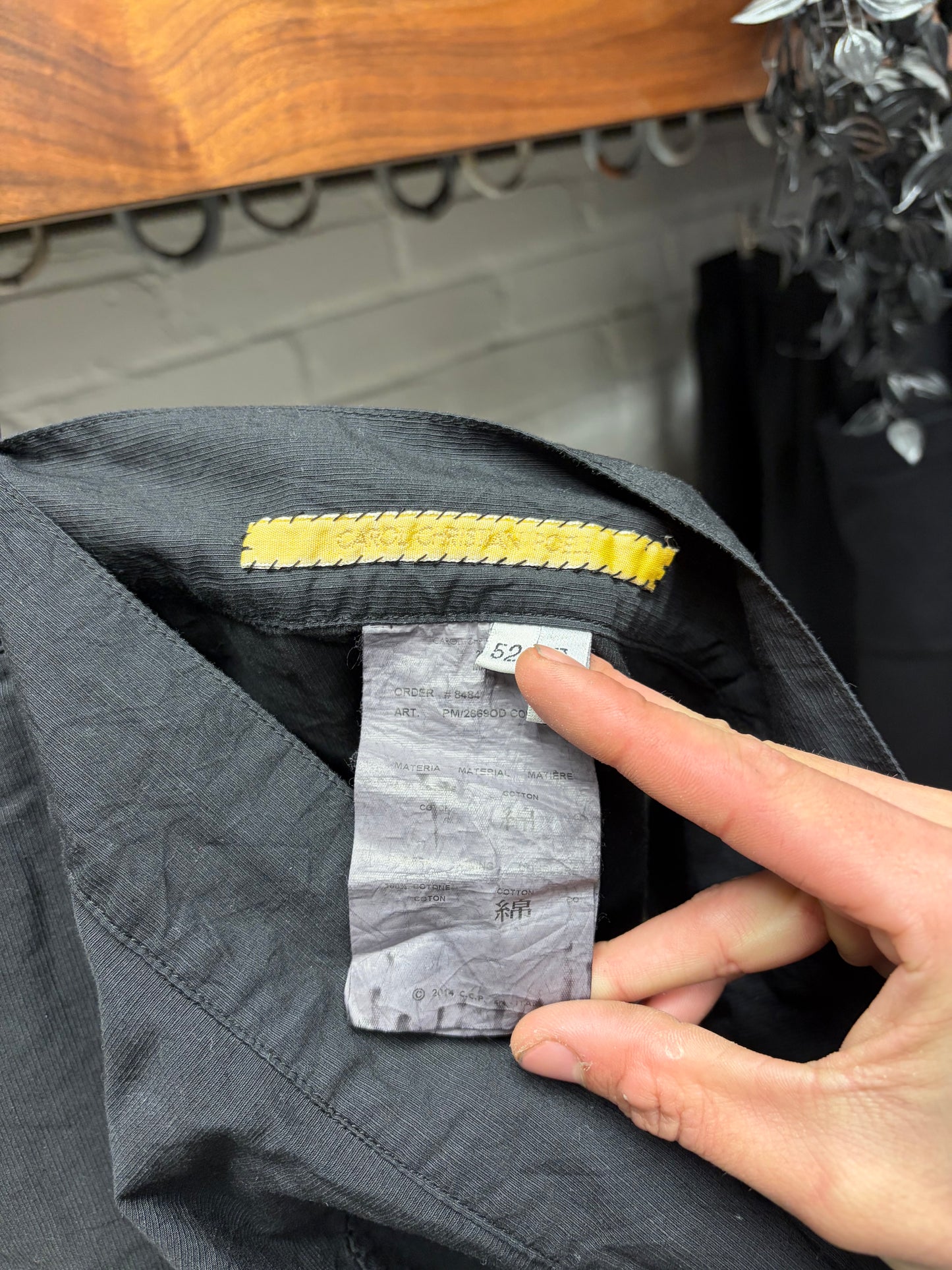 Carol Christian Poell ‘Scarstitch’ Black Cotton Drop Crotch Pants