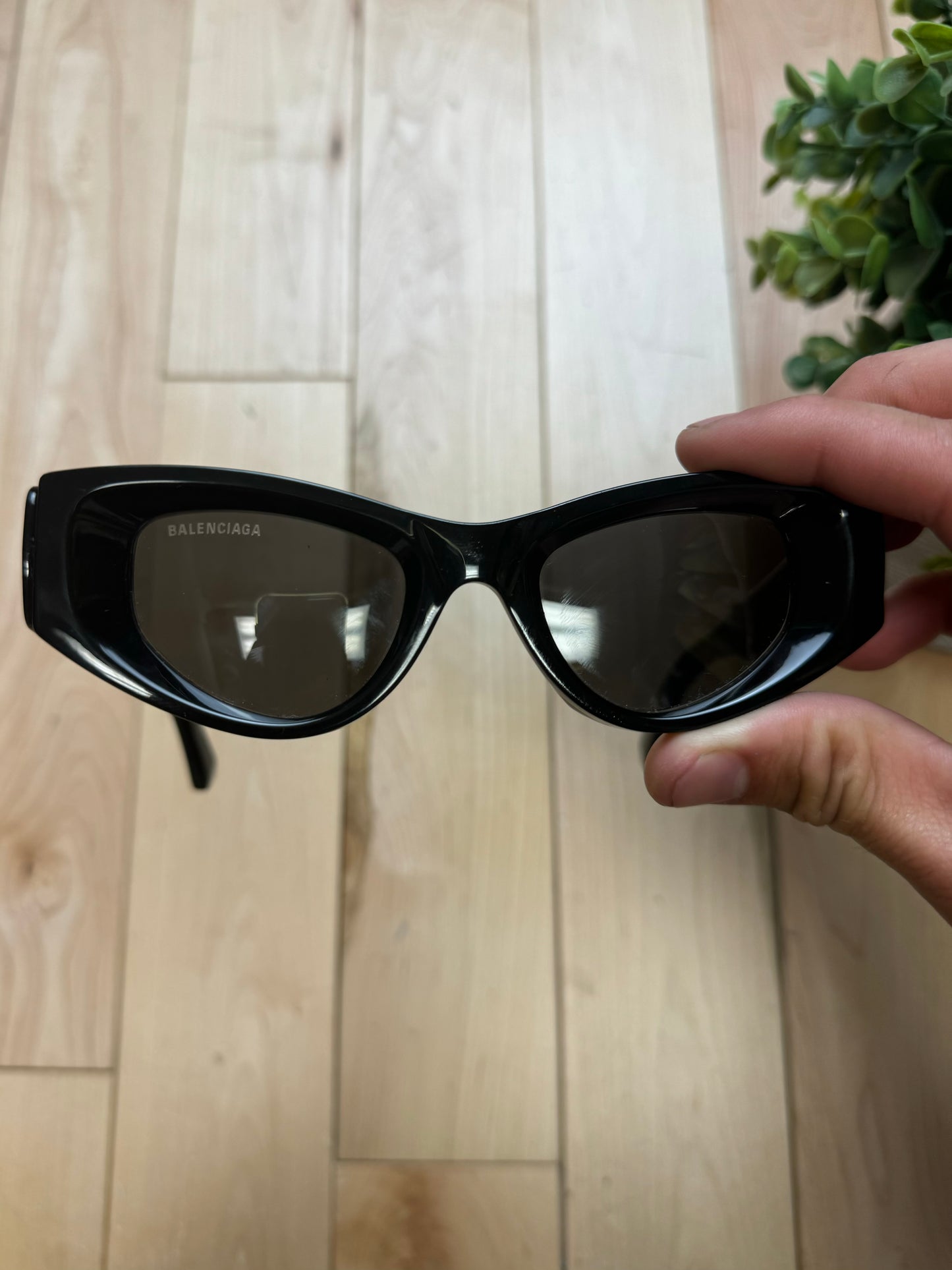 Balenciaga ‘Inside Out’ Cat Eye Black Tinted Sunglasses