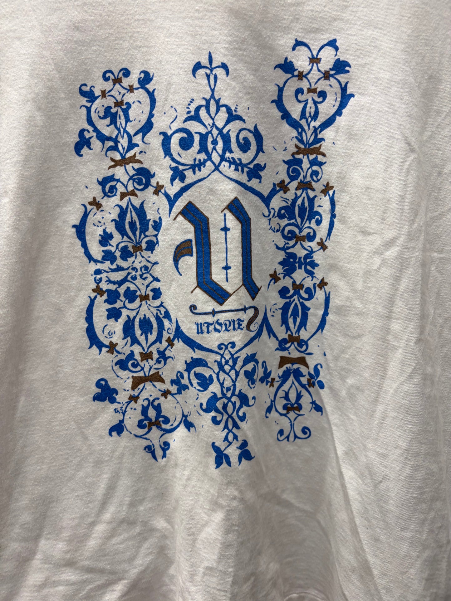 Undercover White/Blue ‘U Logo’ Regal Crest Graphic T-Shirt