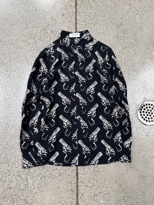 AW2014 Saint Laurent ‘Gun Print’ Button Down Shirt