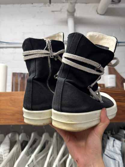 Rick Owens Black Canvas ‘Pentagram’ Lace Ramones