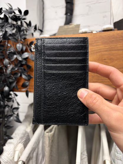 AW2023 Balenciaga ‘Heavy Metal’ Black Leather Cardholder Wallet