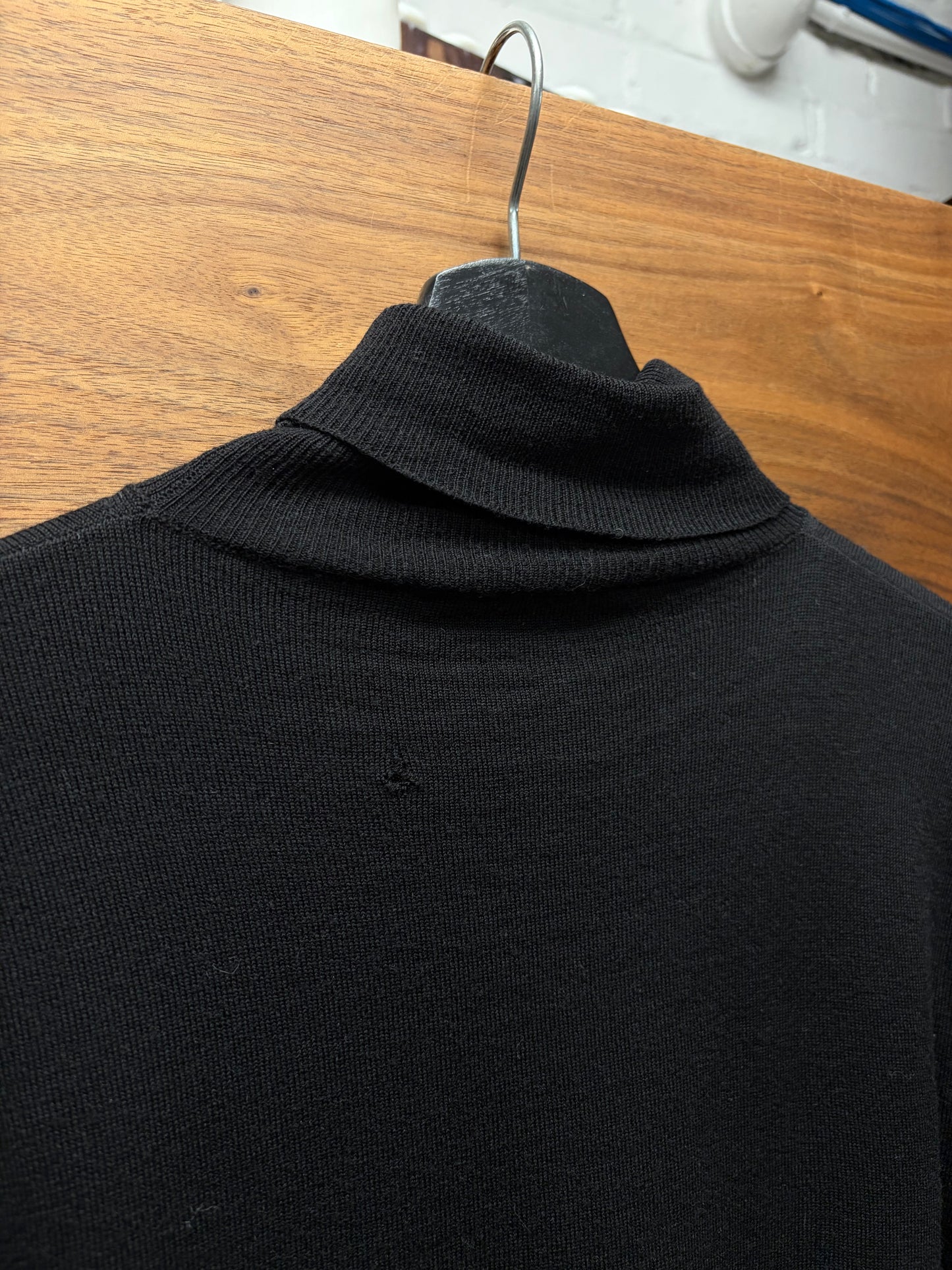 Raf Simons Embroidered ‘R Logo’ Merino Wool Turtleneck Sweater