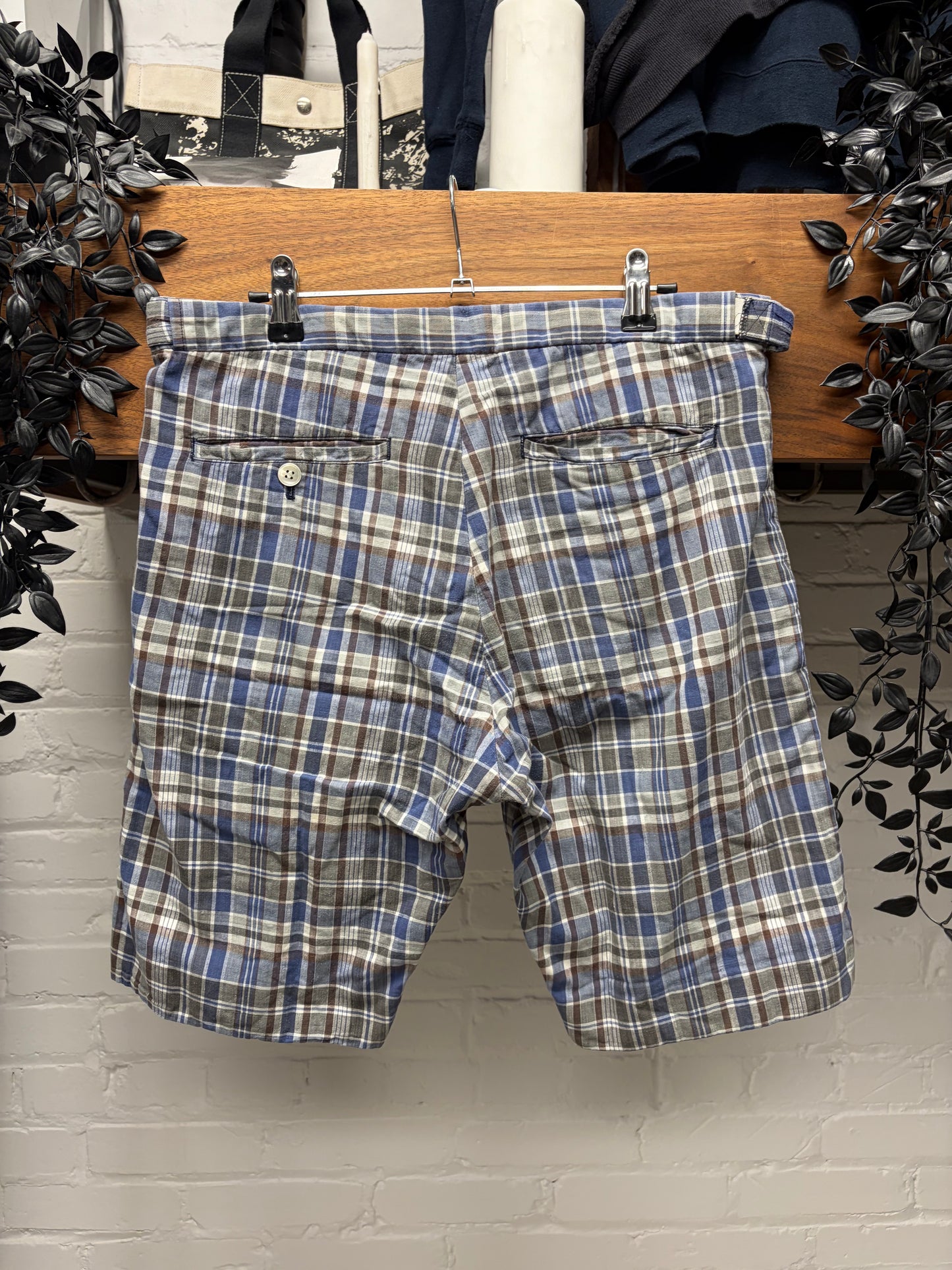 Comme Des Garçons Shirt Tartan Plaid Cotton Shorts