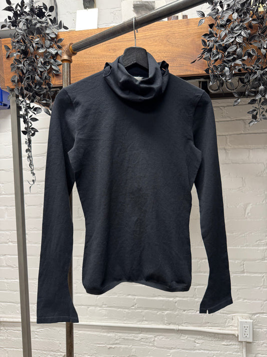 2020 Balenciaga ‘Thumbhole’ Black Cotton Bodysuit