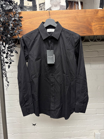 Saint Laurent ‘Staff Uniform’ Black Cotton Button Up T-Shirt