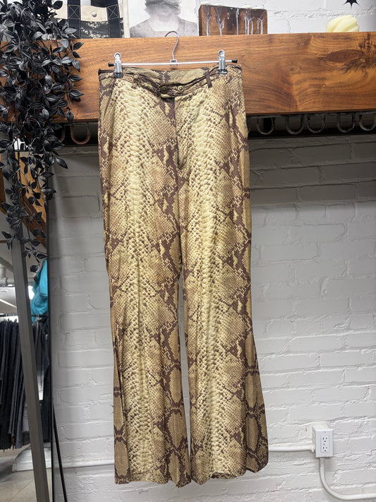 Vintage Jean Paul Gaultier ‘Snakeskin’ Flared Leg Pants