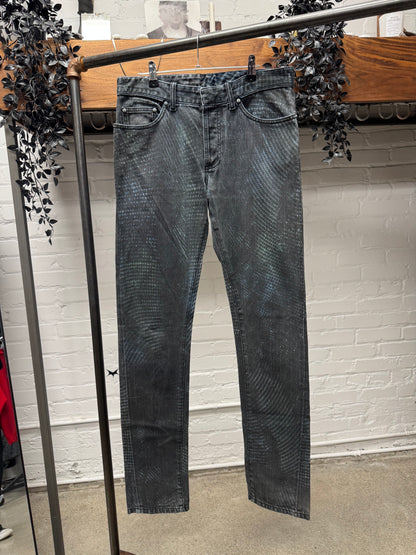2013 Balenciaga ‘Scale Print’ Black Skinny Jeans
