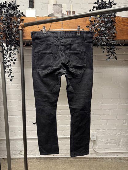2014 Saint Laurent by Hedi Slimane ‘D02’ Distressed Black Skinny Jeans