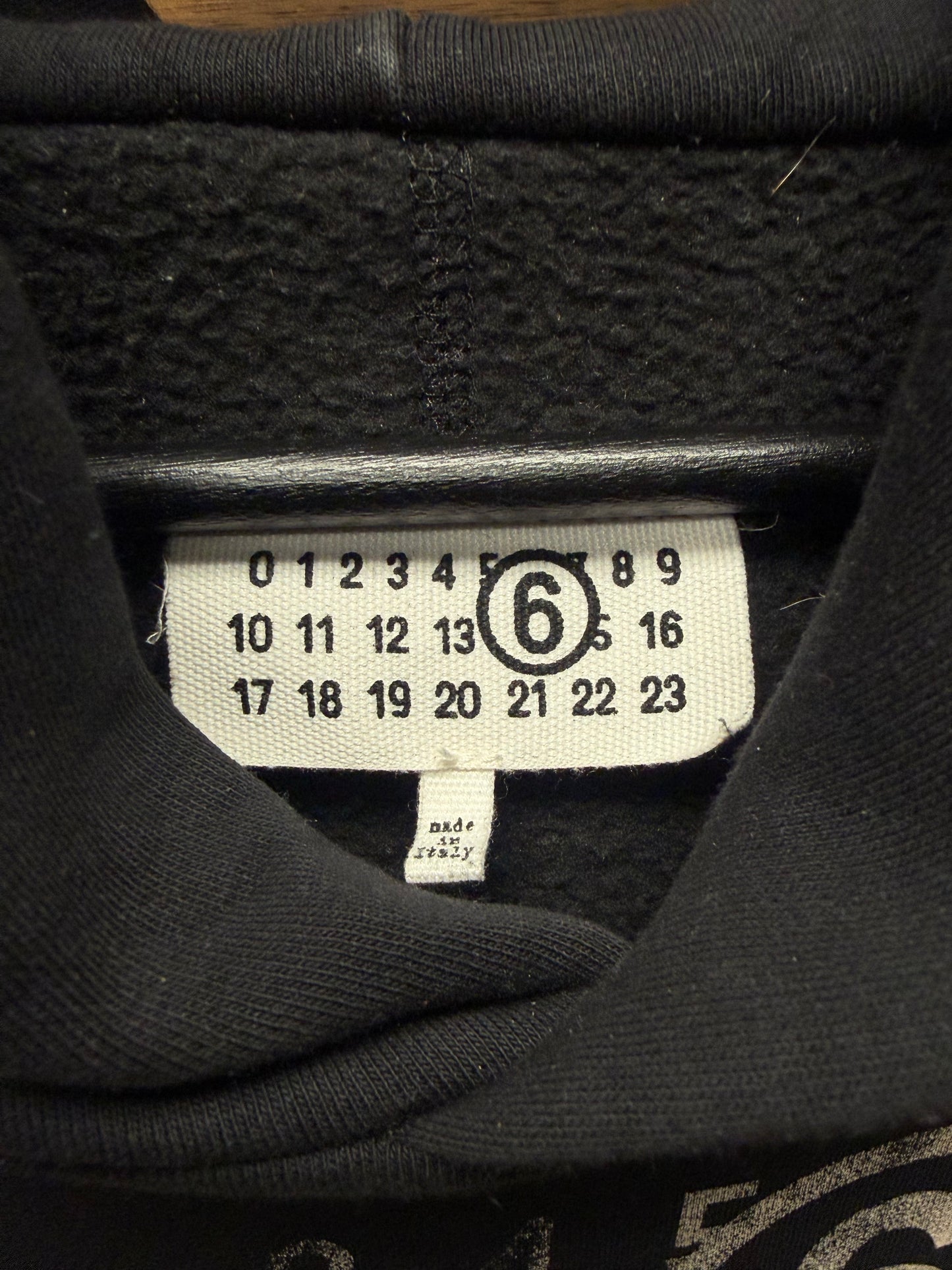 2023 Maison Margiela ‘Numbers Logo’ Black Pullover Hoodie