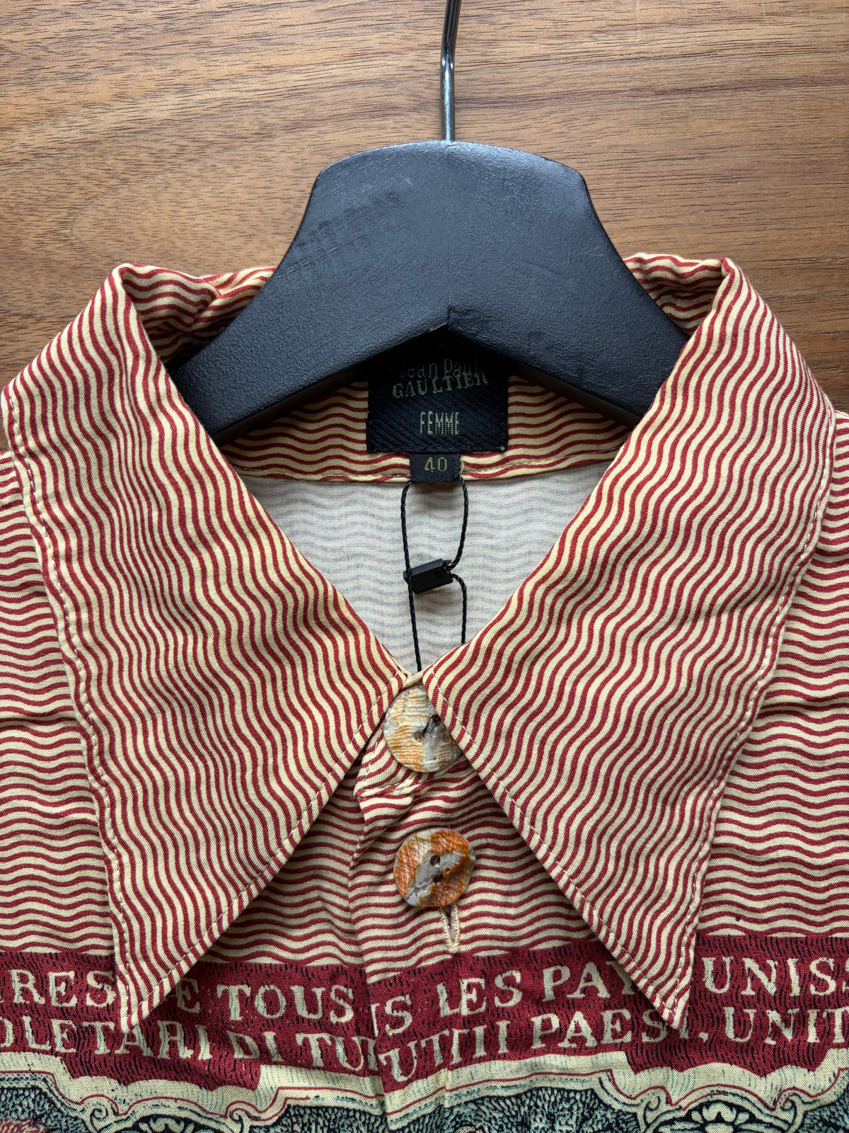 AW1994 Jean Paul Gaultier ‘Money’ Full Print Button Up Shirt