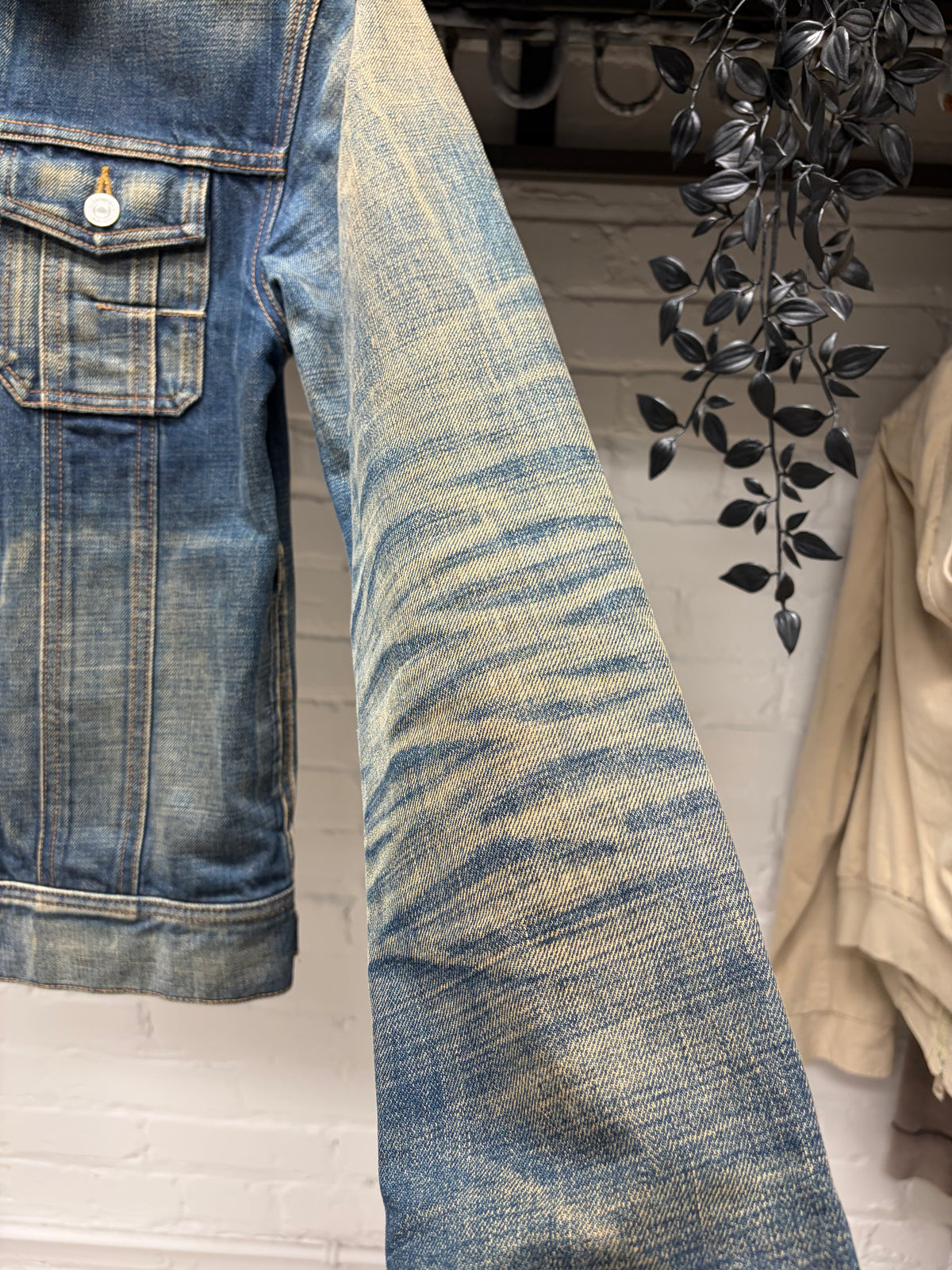 Dior Homme Dirt Washed Blue Slim Cut Denim Jacket