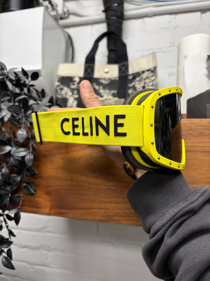 Celine Black/Yellow Studded Ski Goggles