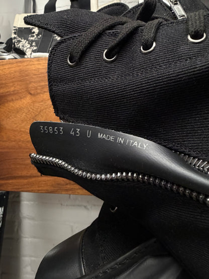 Rick Owens ‘Abstract Sole’ Black Leather High Top Sneakers