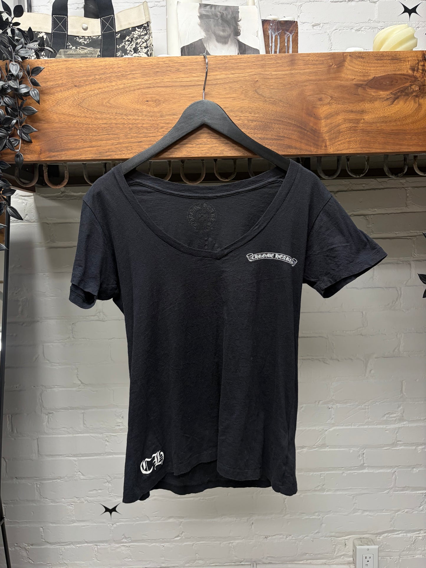 Chrome Hearts Women’s Scoop Neck Plus Cross Graphic T-Shirt