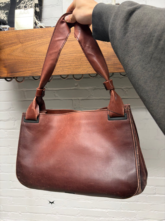 AW2002 Gucci by Tom Ford ‘Burnt Patina’ Calfskin Leather Shoulder Bag